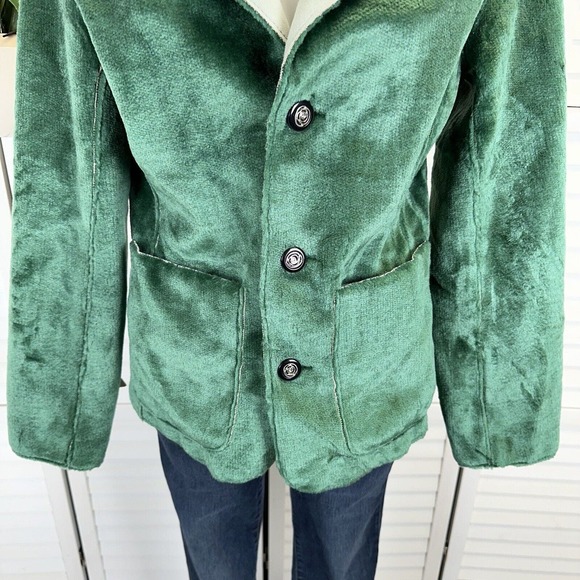 Montana Clothing Company Green Reversible Tree Jacket Faux Suede Plush Size S - Picture 3 of 11